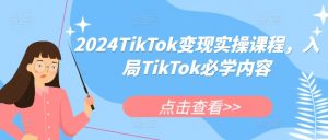 2024TikTok变现实操课程,入局TikTok必学内容-金融资料分享