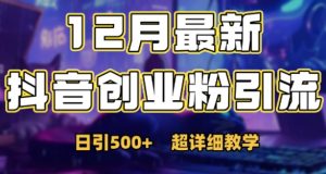 最新公开:12月份抖音日引500+创业粉秘籍-金融资料分享