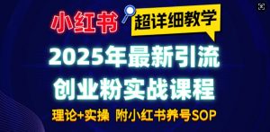 2025年最新小红书引流创业粉实战课程【超详细教学】小白轻松上手，月入1W+，附小红书养号SOP-金融资料分享