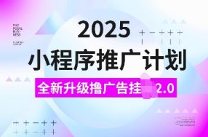 2025小程序推广计划,全新升级撸广告挂JI2.0玩法,日入多张,小白可做【揭秘】-金融资料分享