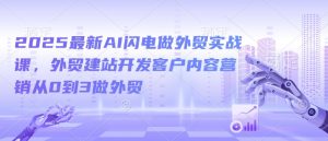 2025最新AI闪电做外贸实战课,外贸建站开发客户内容营销从0到3做外贸-金融资料分享