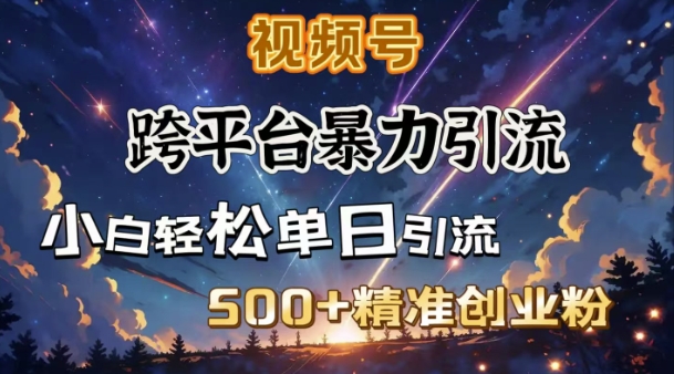 跨平台暴力引流,私域完美闭环,日引500+精准创业粉-金融资料分享