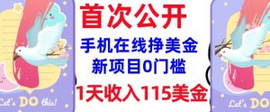 在线挣美金新项目,0门槛,1天收入115美刀,无脑操作,真正被动收入-金融资料分享