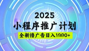 2025微信小程序推广计划,撸广告玩法,日均5张,稳定简单【揭秘】-金融资料分享