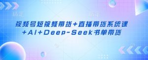 视频号短视频带货+直播带货系统课+AI+Deep-Seek书单带货-金融资料分享