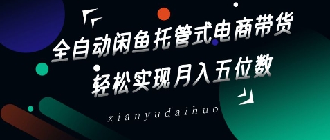 全自动闲鱼托管式电商带货，轻松实现月入五位数【揭秘】-金融资料分享