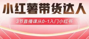 小红薯达人带货启航计划，3节直播课从0-1入门小红书-金融资料分享