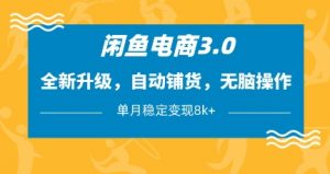 闲鱼电商3.0，全新升级，自动铺货，无脑操作，单月稳定变现8k+【揭秘】-金融资料分享