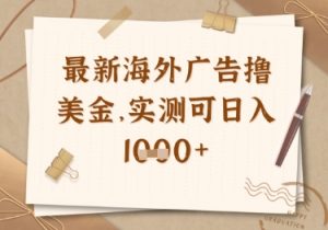 最新海外广告联盟挂机撸美金项目，实测可日入多张【揭秘】-金融资料分享