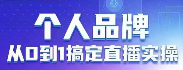 个人品牌:从0到1搞定直播实操,用直播为你的个人品牌赋能,六大实操板块,放大个人影响力-金融资料分享