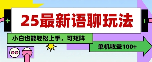 25年最新语聊玩法,纯手工,单机收益100+,小白也能轻松上手,可矩阵操作-金融资料分享