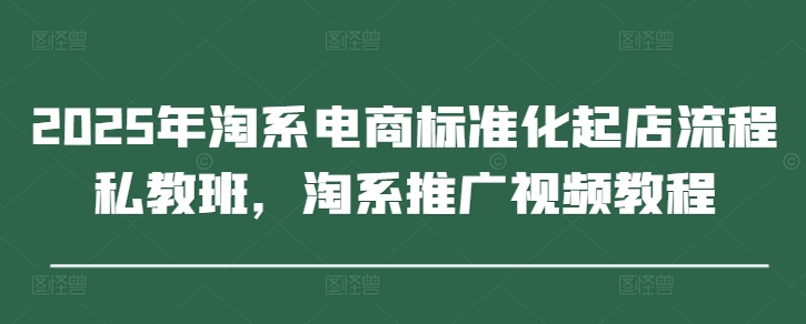 2025年淘系电商标准化起店流程私教班,淘系推广视频教程-金融资料分享