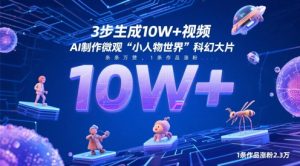 3步生成10W+视频,AI制作微观“小人物世界”科幻大片,条条万赞,1条作品涨粉2.3W-金融资料分享