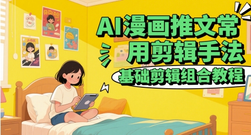 AI漫画推文常用剪辑手法,基础剪辑组合教程-金融资料分享