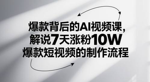 爆款背后的AI视频课,解说7天涨粉10W爆款短视频的制作流程-金融资料分享
