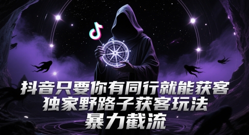抖音只要你有同行就能获客,独家野路子获客玩法,暴力截流【揭秘】-金融资料分享