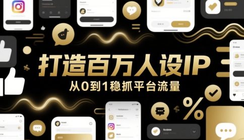 打造百万人设IP，从0到1稳抓平台流量-金融资料分享