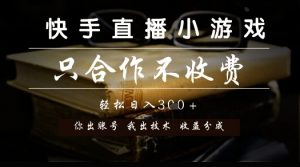 快手直播小游戏，只合作不收费，你出账号我出技术， 分润模式【揭秘】-金融资料分享