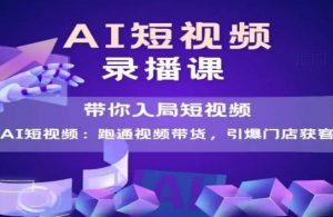 AI短视频爆款，带你入局短视频，跑通视频带货，引爆门店获客-金融资料分享