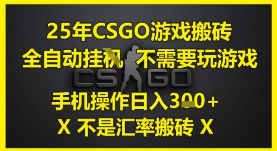25年CSGO游戏搬砖，全自动运行，不需要玩游戏，手机操作日入3张(不是汇率搬砖)【揭秘】-金融资料分享