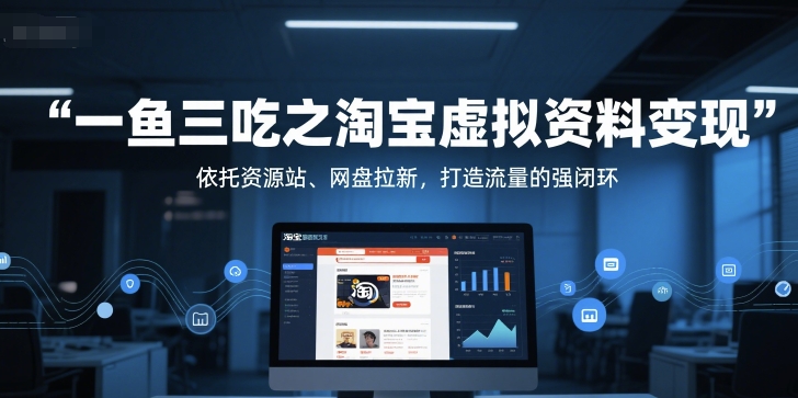 一鱼三吃之淘宝虚拟资料变现，依托资源站、网盘拉新，打造流量的强闭环-金融资料分享