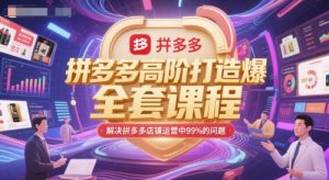 拼多多高阶打造爆款全套课程，解决拼多多店铺运营中99%的问题-金融资料分享