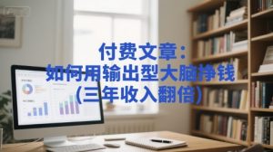 付费文章:如何用输出型大脑挣钱(三年收入翻倍)-金融资料分享
