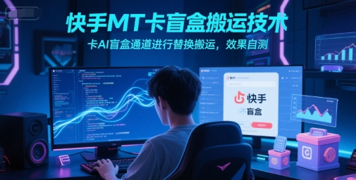 快手MT卡盲盒搬运技术，卡AI盲盒通道进行替换搬运，效果自测-金融资料分享