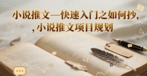 小说推文—快速入门之如何抄 ，小说推文项目规划-金融资料分享