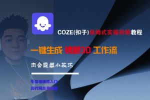 COZE(扣子)保姆式实操拆解教程,一键生成裸眼3D工作流,内合隐藏小技巧-金融资料分享