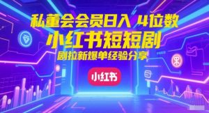 私董会会员日入4位数小红书红果短剧拉新爆单经验分享-金融资料分享