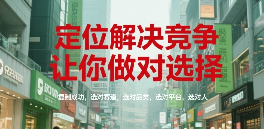 定位解决竞争，让你做对选择，复制成功，选对赛道，选对品类，选对平台，选对人-金融资料分享