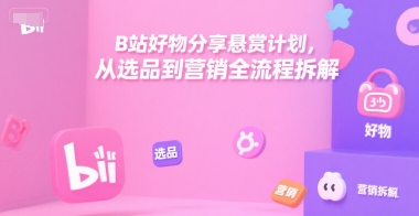 B站好物分享悬赏计划，从选品到营销全流程拆解-金融资料分享