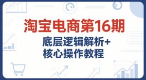 淘宝电商第16期,底层逻辑解析+核心操作教程,运营、推广提升能力的必学课程+配套资料-金融资料分享