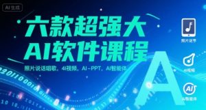 六款超强大AI软件课程,照片说话唱歌,4I视频,AI-PPT,AI智能体-金融资料分享