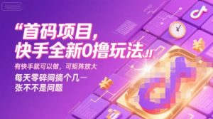 首码项目，快手全新0撸玩法，有快手就可以做，可矩阵放大，每天零碎时间搞个几张不是问题【揭秘】-金融资料分享