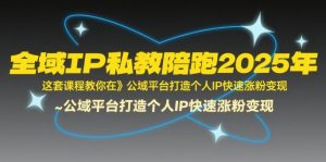 全域IP私教陪跑2025年,这套课程教你在公域平台打造个人IP快速涨粉变现-金融资料分享
