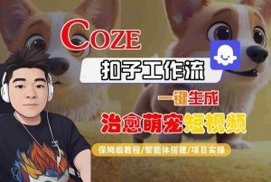 COZE扣子工作流一键生成治愈萌究短视频，保姆级教程-智能体搭建-项目实操-金融资料分享