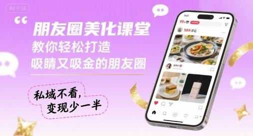 朋友圈美化课堂,教你轻松打造,吸睛又吸金的朋友圈,私域不看,变现少一半-金融资料分享