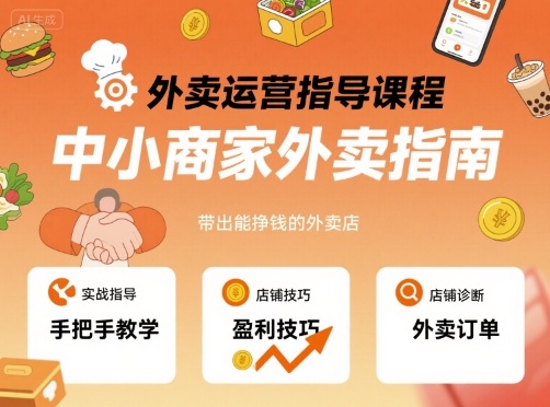 外卖运营指导课程，中小商家外卖指南，手把手带出能挣钱的外卖店-金融资料分享