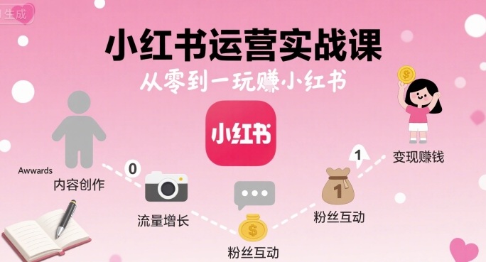 小红书运营实战课,从零到一玩賺小红书-金融资料分享