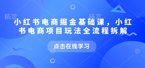 小红书电商掘金课,小红书电商项目玩法全流程拆解(更新9月)-金融资料分享