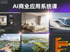 AI商业应用系统课，室内-软装-建筑-景观，智能设计+效果图+动画画实战-金融资料分享