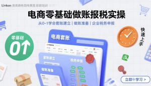 电商零基础做账报税实操快速上手,从0-1学会套账建立,做账准备,企业税务申报-金融资料分享