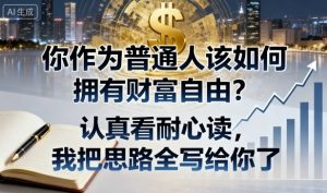 付费文章：你作为普通人该如何拥有财富自由？认真看耐心读，我把思路全写给你了-金融资料分享