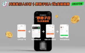 抖音发行人计划全新野路子玩法,随时随地,只要有手机,就能操作,日入1k+【揭秘】-金融资料分享