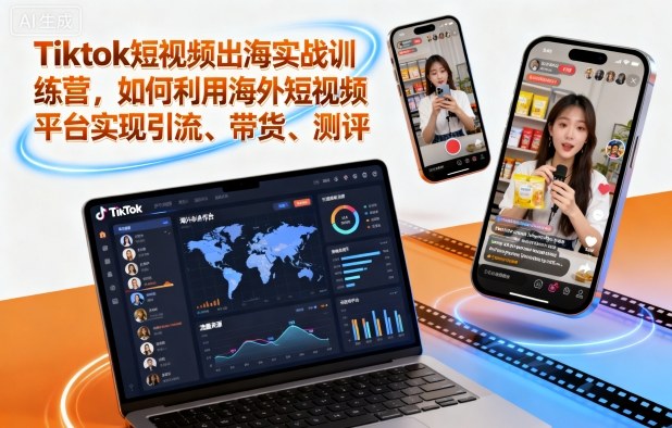 Tiktok短视频出海实战训练营,如何利用海外短视频平台实现引流、带货、测评-金融资料分享
