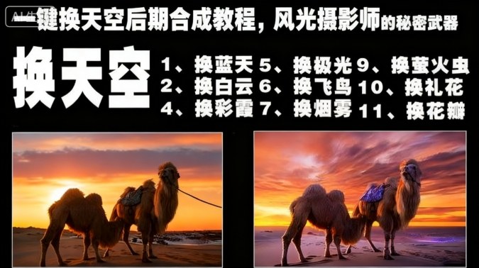 一键换天空后期合成教程,风光摄影师的秘密武器-金融资料分享