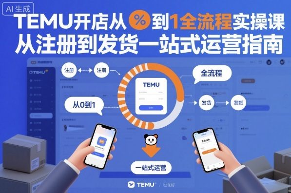 TEMU开店从0到1全流程实操课，从注册到发货一站式运营指南-金融资料分享