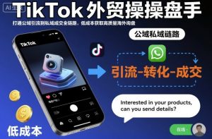 TikTok外贸操盘手,打通公域引流到私域成交全链路,低成本获取高质量海外询盘-金融资料分享